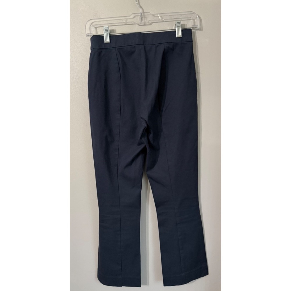 Everlane The Kick Cropped Pants Womens 0 Navy Side Zip Stretch‎ Mid Rise - Picture 4 of 10